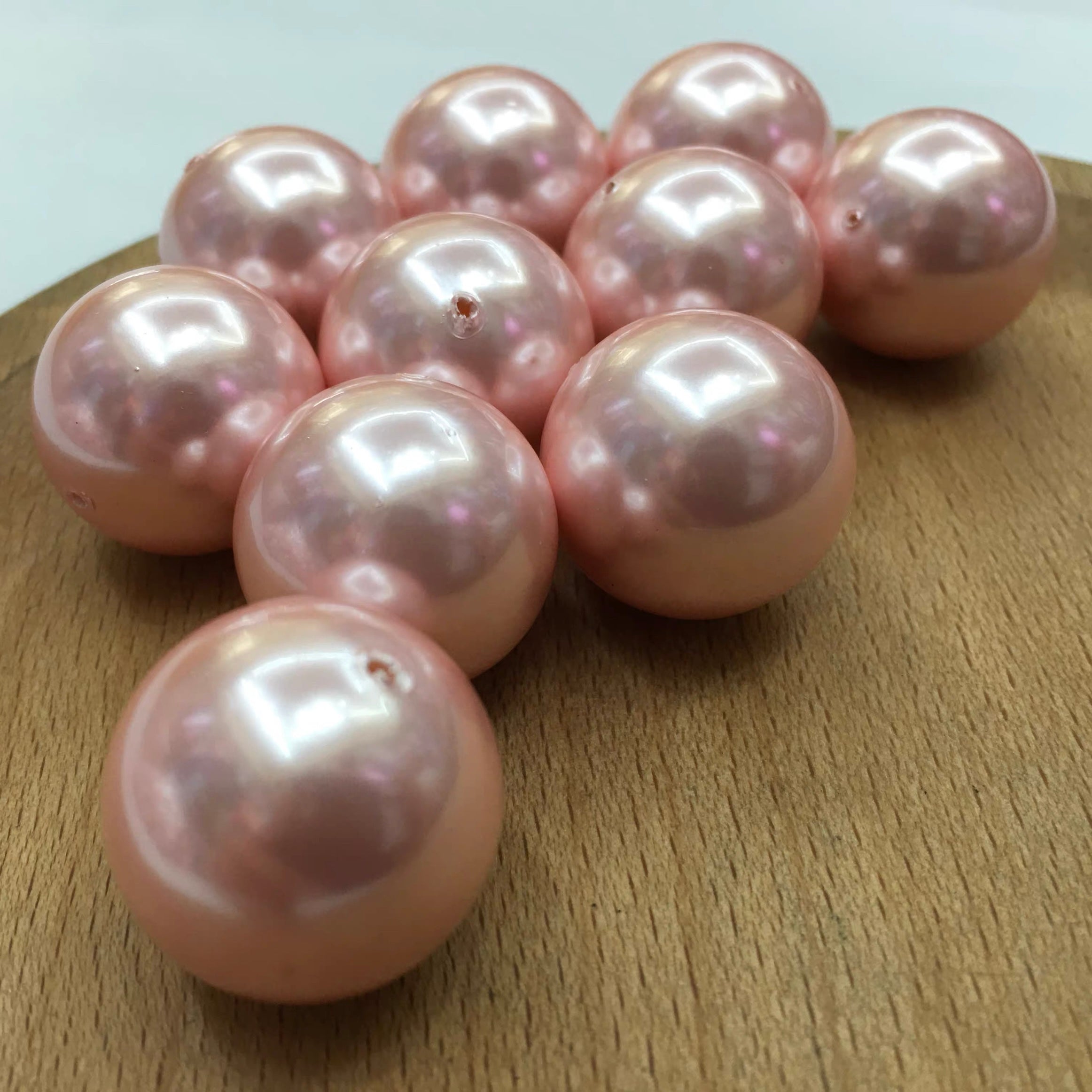 Luminous Rose Gold Edison Premium Round Pearl | Live Opening